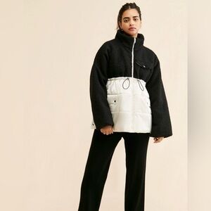 Anthropologie Maeve Nylon Shearling Liner Jacket